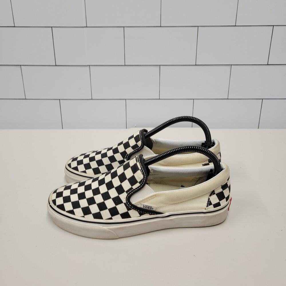 Vans Classic Slip-On Checkerboard Black White Womens 8 Shoes
